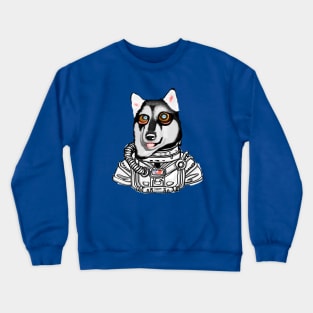 Space Astronaut Big-Eyed Husky Dog Crewneck Sweatshirt